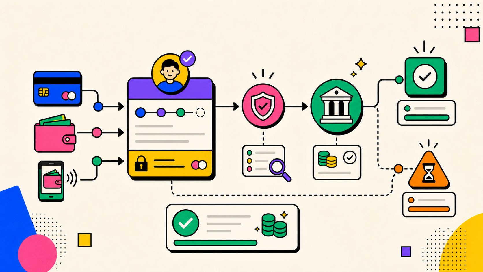 Illustration de Payment Intent comme transaction bancaire