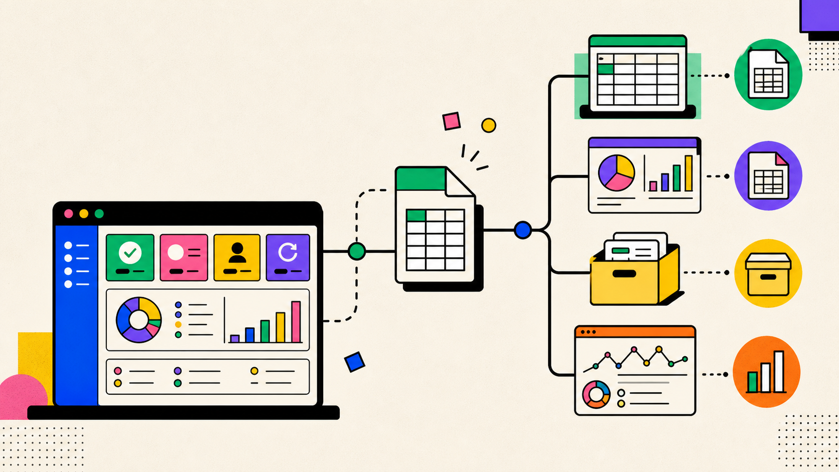Illustration export tableur et reporting